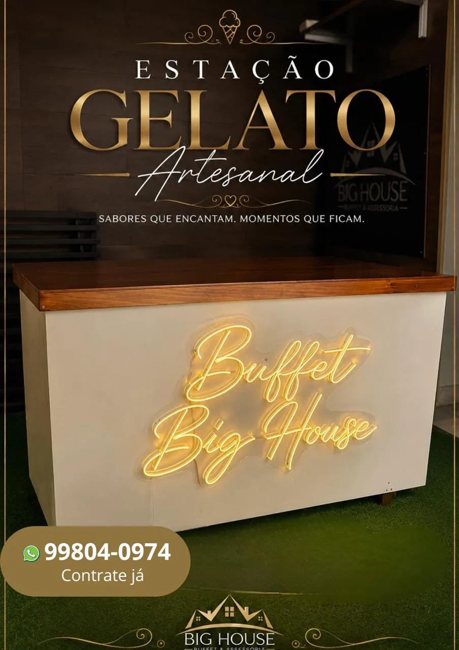 Estação gastronômica montada pelo Buffet Big House