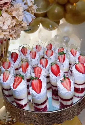 Verrines Finas de Morango com Creme
